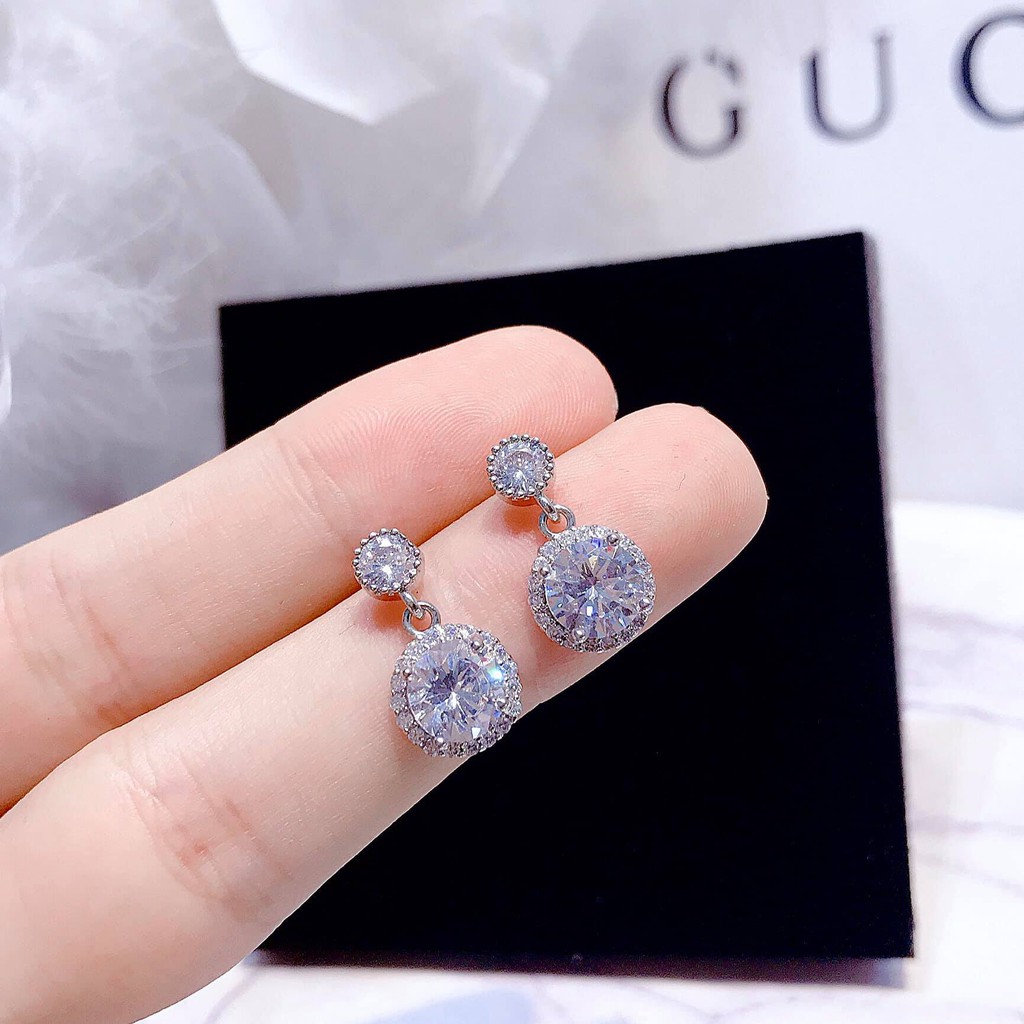 Bông Tai Nữ Bạc đính đá sang trọng cuốn hút trang sức cao cấp No.93 Jewelry BT089