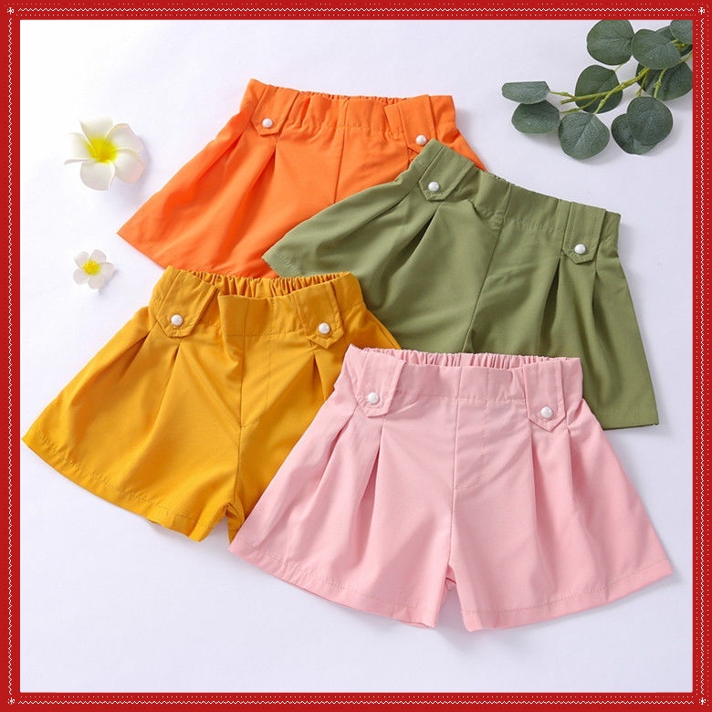 Quần Short Cotton Co Giãn Size Vừa Dễ Phối Đồ Hợp Thời Trang Mùa Hè Cho Bé Gái