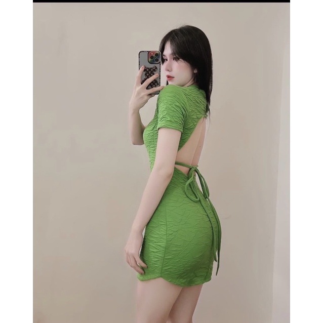 KhO SỈ BOHOME-Đầm Body ngắn hở lưng ( len tăm) | BigBuy360 - bigbuy360.vn