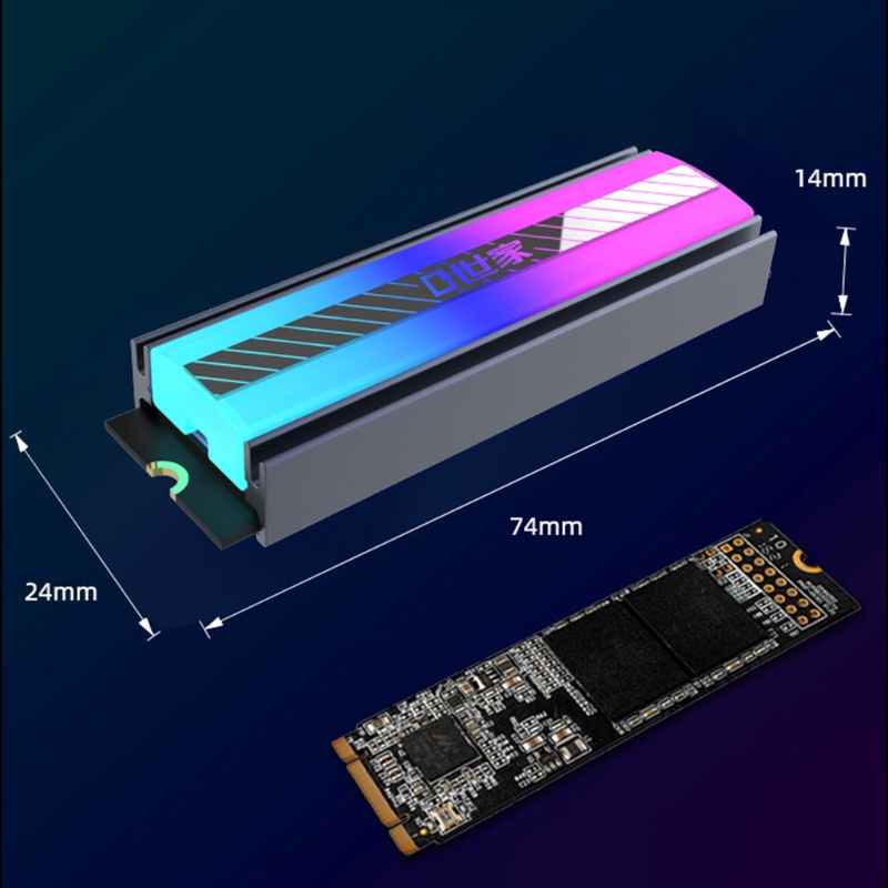 Bộ Tản Nhiệt SSD ARGB M.2 5V ARGB Phù Hợp Với SATA NVMe 2280 M.2 SSD