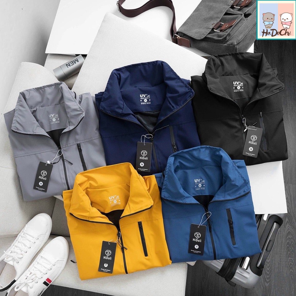 Áo khoác gió nam nữ 2 lớp, chất gió tráng bạc, chống nước, chống gió, ngăn tia UV, thiết kế Thu Đông 2022