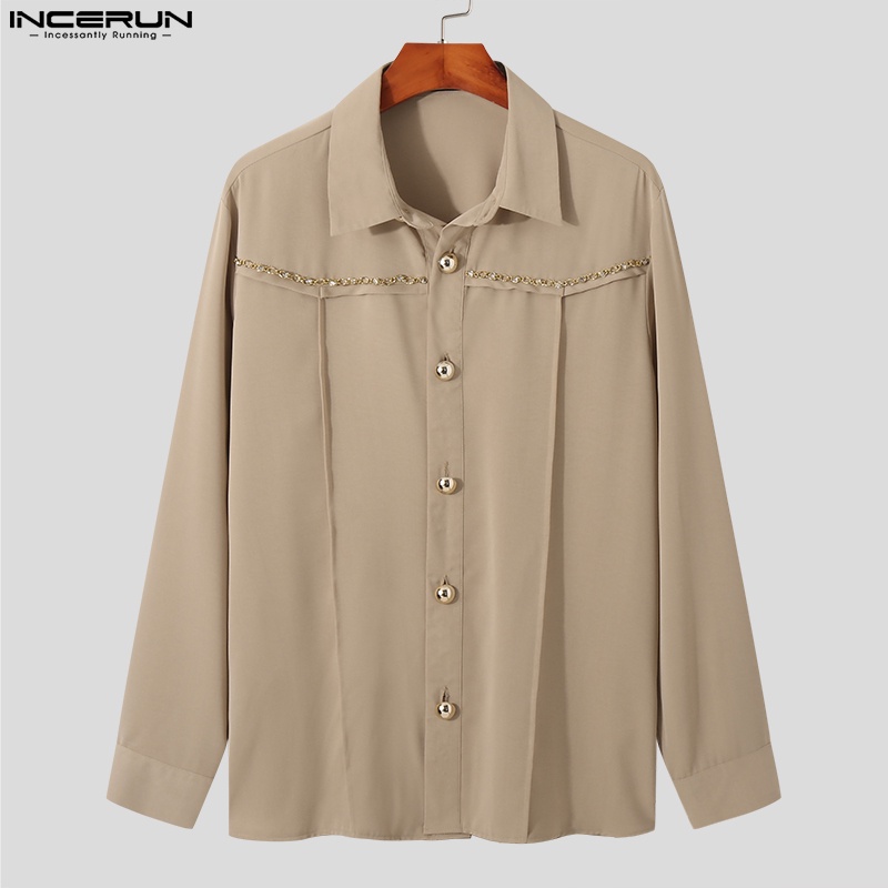 Áo sơ mi INCERUN tay dài thời trang dành cho nam
