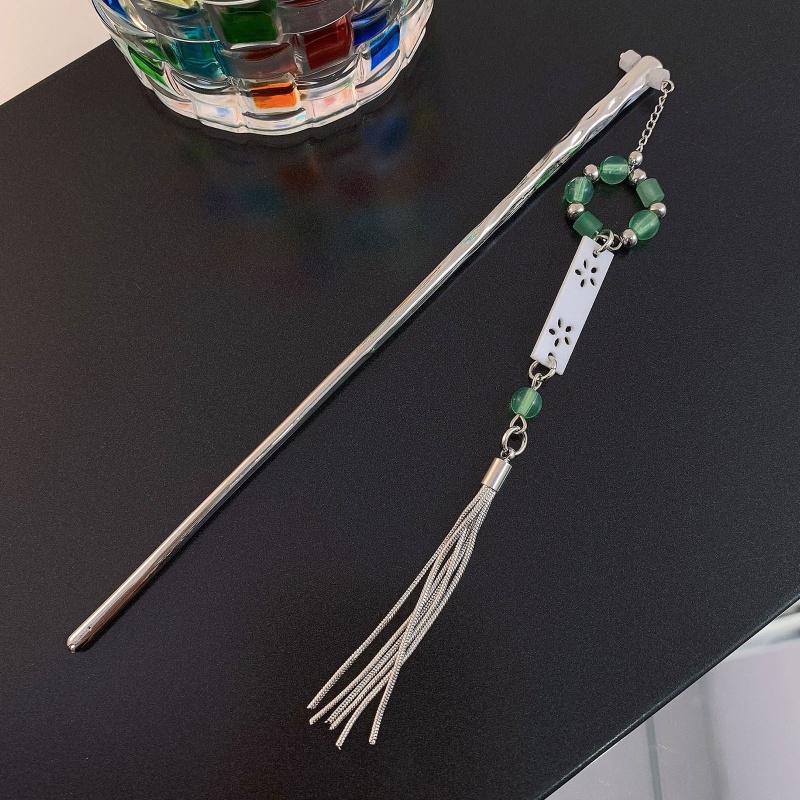 Trâm Cài Tóc Dáng Dài Bằng Kim Loại Phong Cách Trung Hoa Thanh Lịch