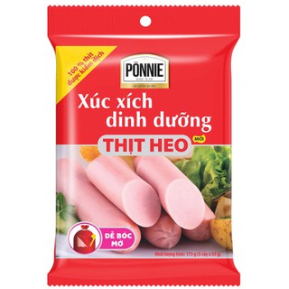 Gói xúc xích Ponnie dinh dưỡng thịt heo mới 5 cây x 35g