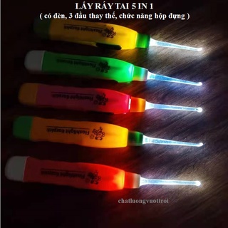 Lấy Ráy Tai 5 in 1 - Có Đèn Led Sáng Có Hộp Đựng Đầu Thay Thế