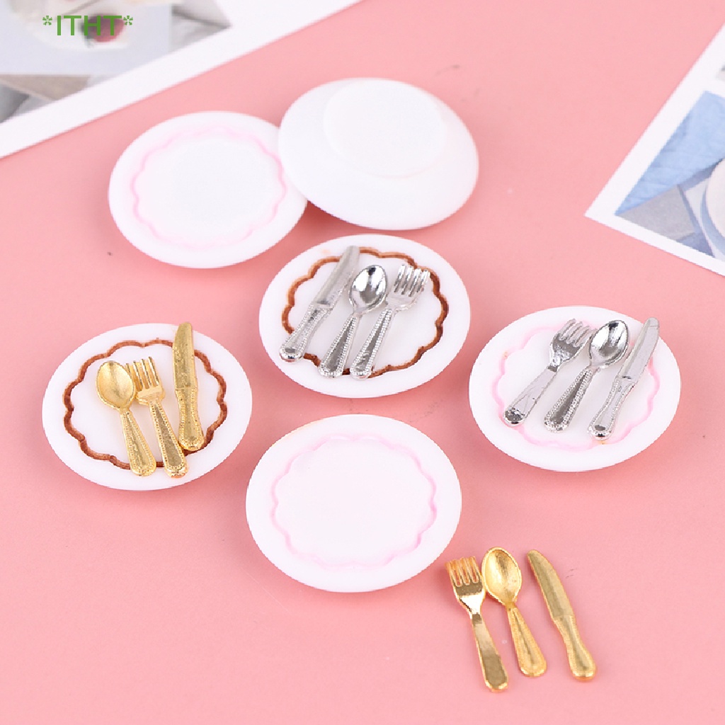 Bộ Muỗng Nĩa 1: 12 Dùng Trang Trí Nhà Búp Bê Mới
