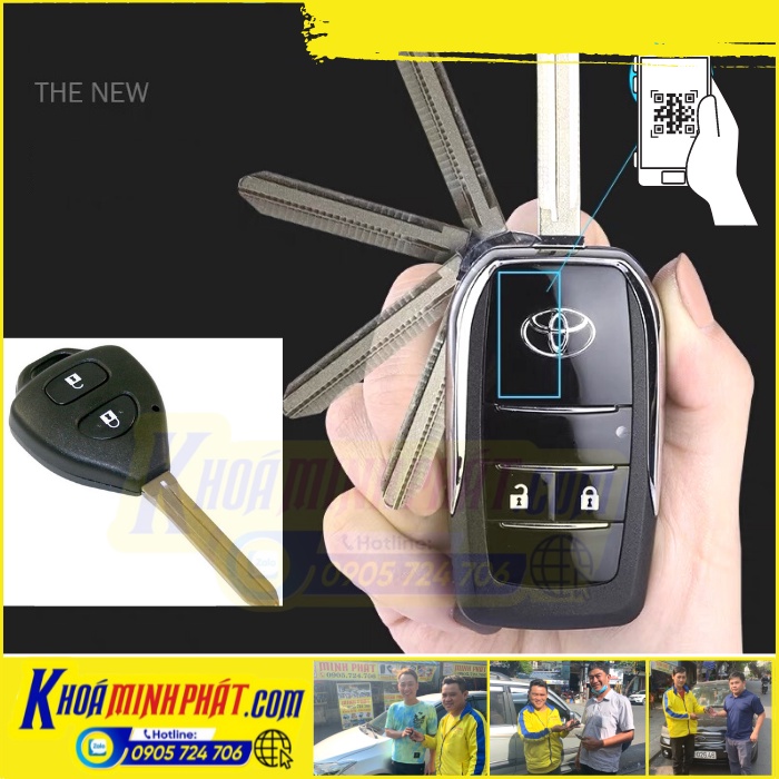 Vỏ Chìa khoá Độ gập xe Toyota Fortuner, Innova, Yaris, Corolla Altis, Camry, Vios V702