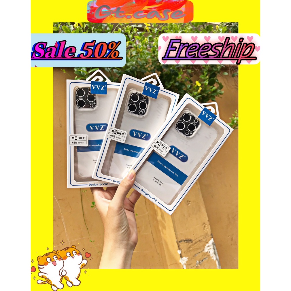 Ốp lưng Nhựa Cứng Trong Suốt Chống Ố,Vàng Chính Hãng VVZ Dành Cho iPhone 7PL/X/XS/max/11/Pro/12/PRO/Max/13/pro/Max
