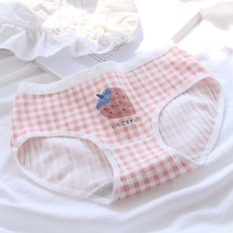 Quần Lót Nữ Cotton ❤️FREESHIP❤️ Set Cotton gân tăm Dâu hồng cạp chun mẫu A292 | BigBuy360 - bigbuy360.vn