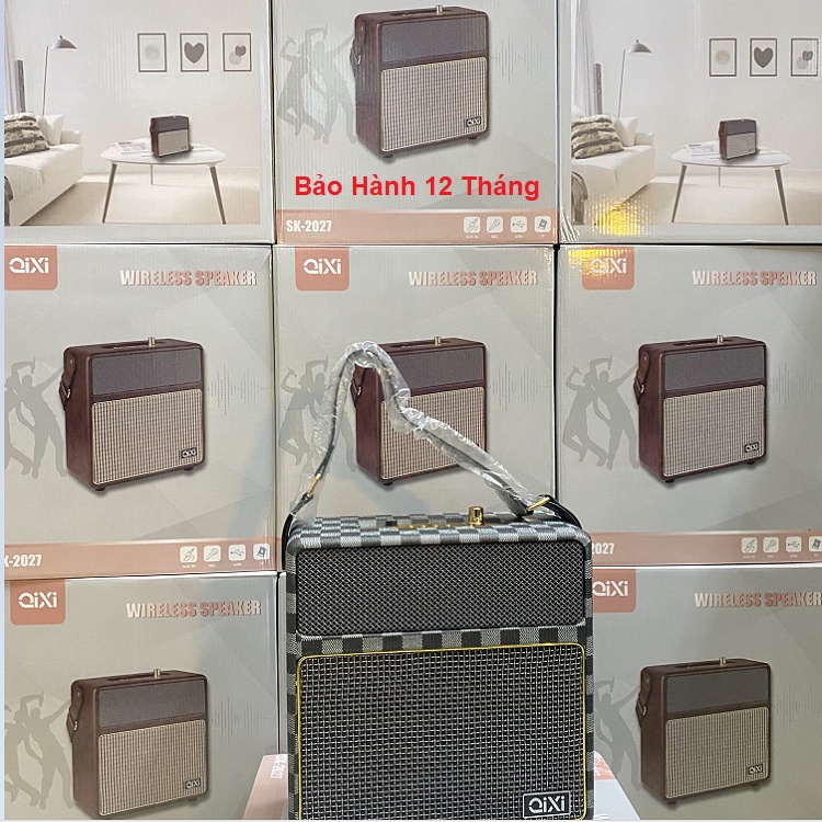 Loa Bluetooth Chính Hãng Qixi SK-2027, Và Micro Không Dây Zansong V6, Âm Thanh Rất Hay - Chuyên Mang Du Lịch Hát Karaoke