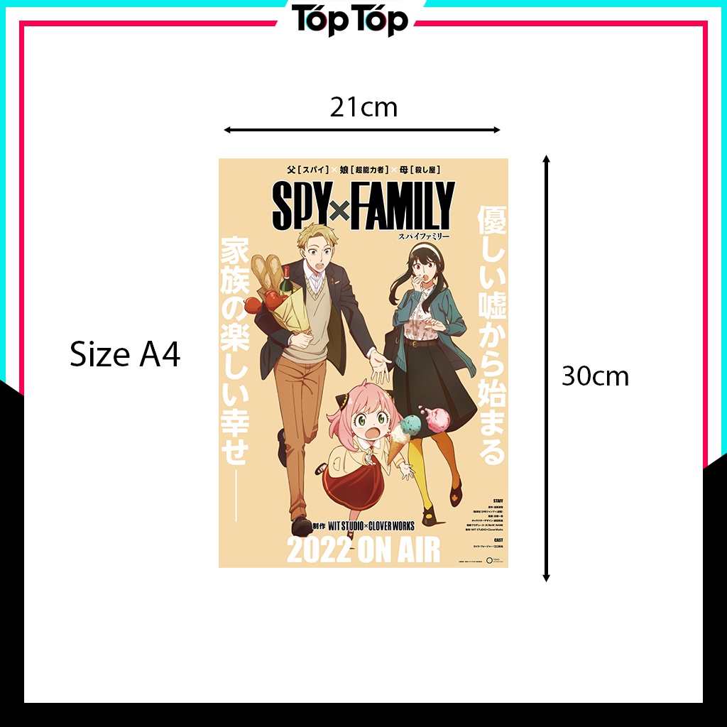 Poster anime Spy X Family , tranh dán tường manga wall decor treo tường SXP