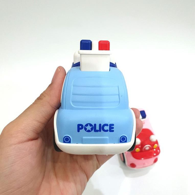 Đồ chơi ô tô-Xe đồ chơi Cảnh sát 2 màu xanh hồng cực ngộ nghĩnh-dễ thương-đồ chơi trong nhà cho bé yêu