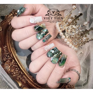 Đá Khối Vuông Màu Neon Đính Móng