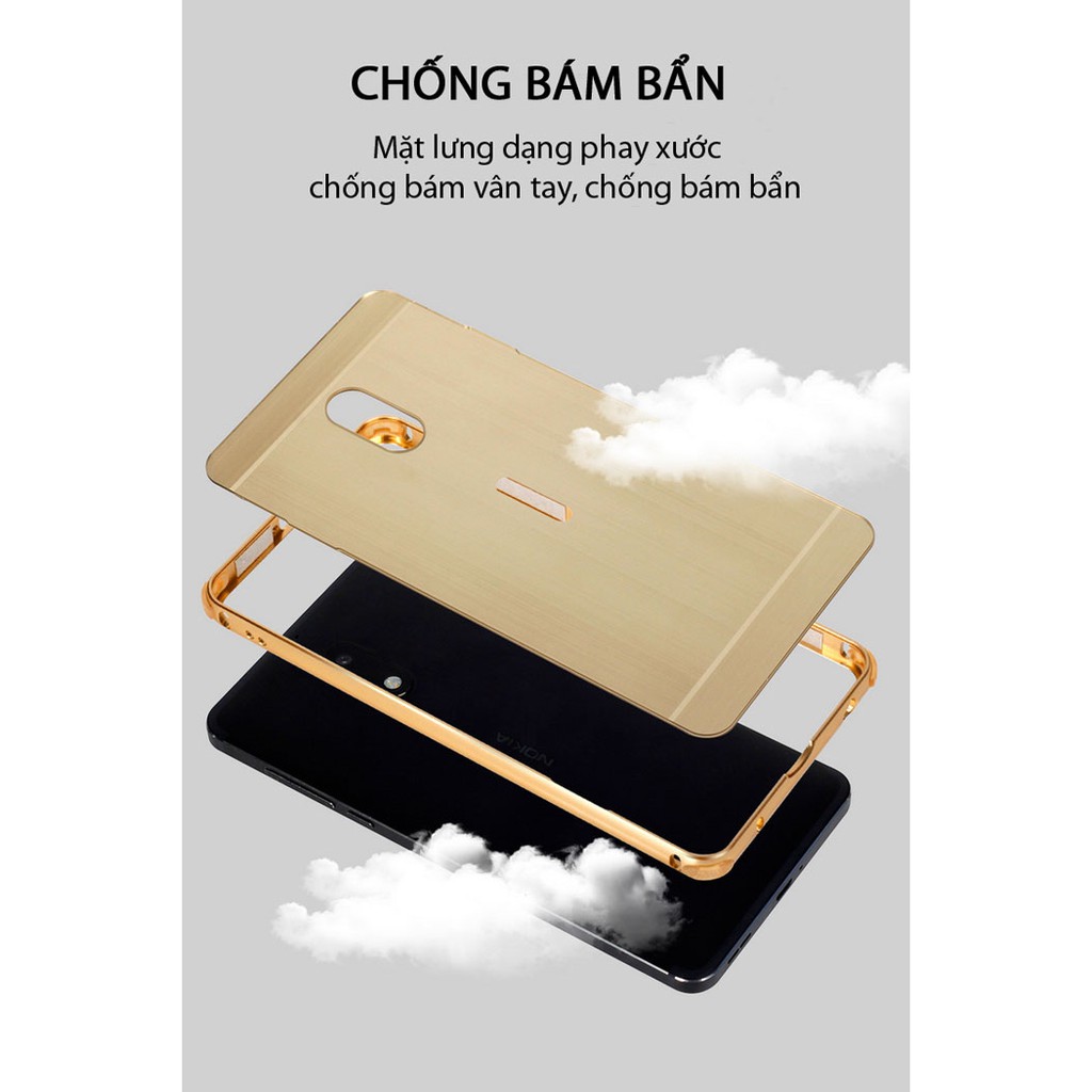 Ốp lưng Nokia 6 LT Metal nhôm phay + Dán lưng Carbon