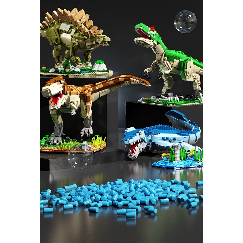 Mô hình SLUBAN chủ đề khủng long Mosasaur Tyrannosaurus Rex Allosaurus