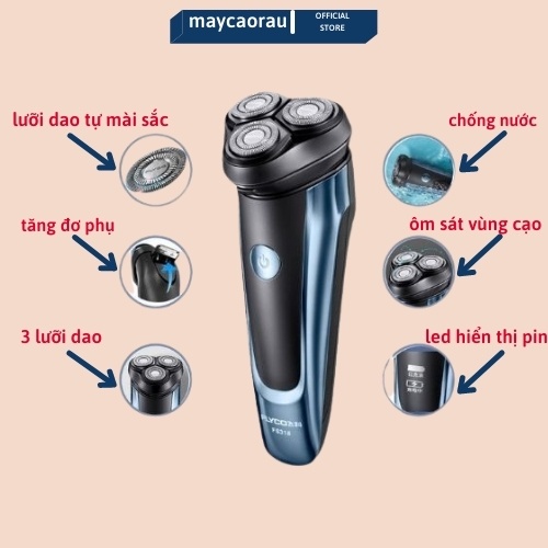 Máy Cạo Râu Khô - Máy Cạo Râu FYCO FS318 - PS158 Chống Nước & Chống kẹt Râu Thông Minh - Đầu Cạo 3 Lưỡi Dao