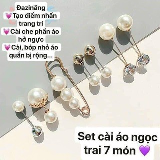 Khuya cài áo set 7 món, Gim quần 4 món