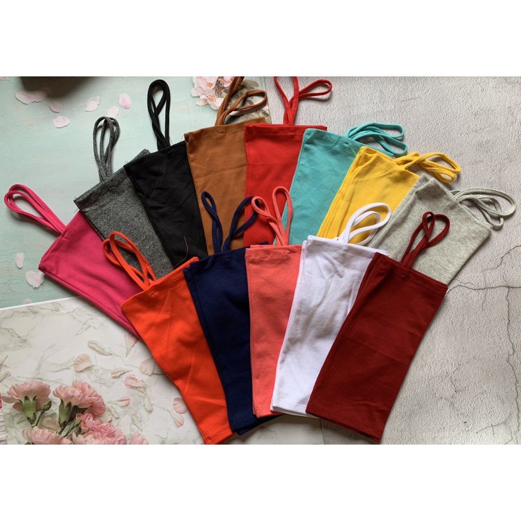 Áo croptop 2 dây nữ, vải cotton mềm mại