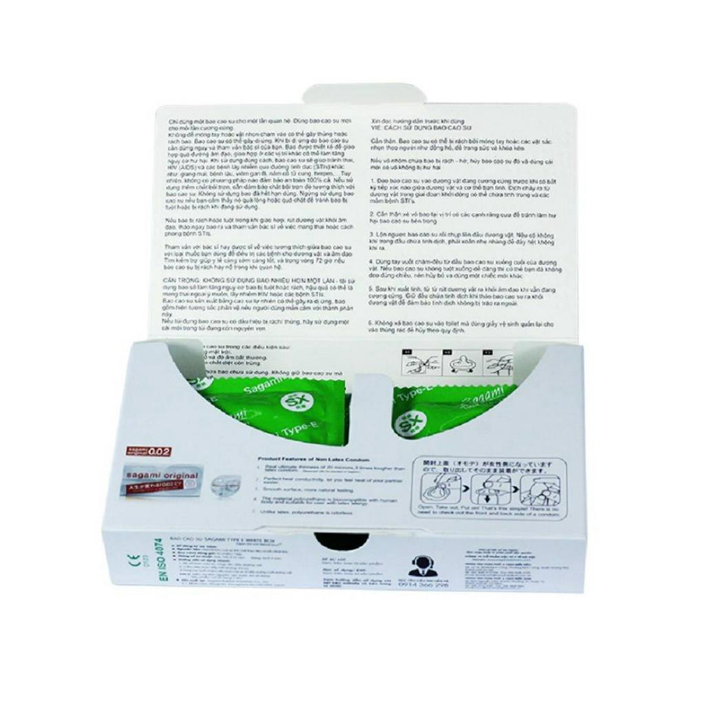 Bao Cao Su Sagami White Box Gai Nhỏ - Chấm Nổi (Hộp 3) Hasaki Sản Phẩm Chính Hãng