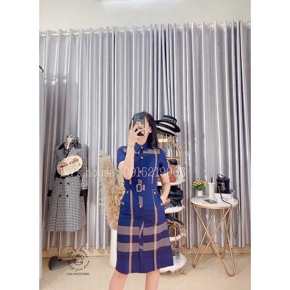 Váy kẻ Bbr túi thật .