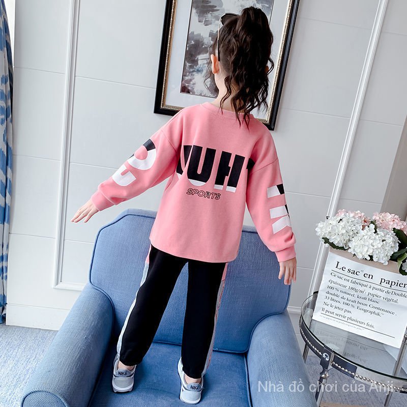 Cotton Girl Children Suit Korean New Autumn Red Children Sports Trendy Style Spring And Autumn