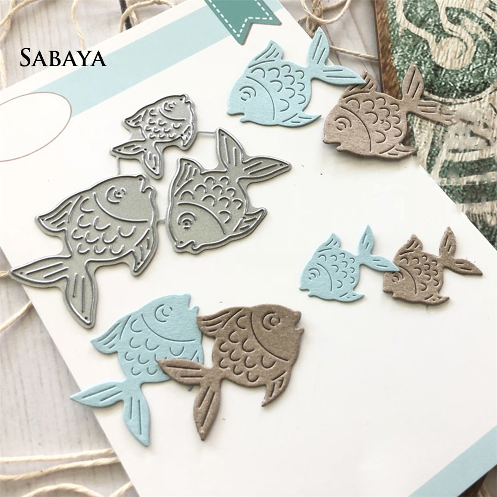 Khuôn Cắt Giấy Bằng Kim Loại Hình Cá Trang Trí Sổ Tay