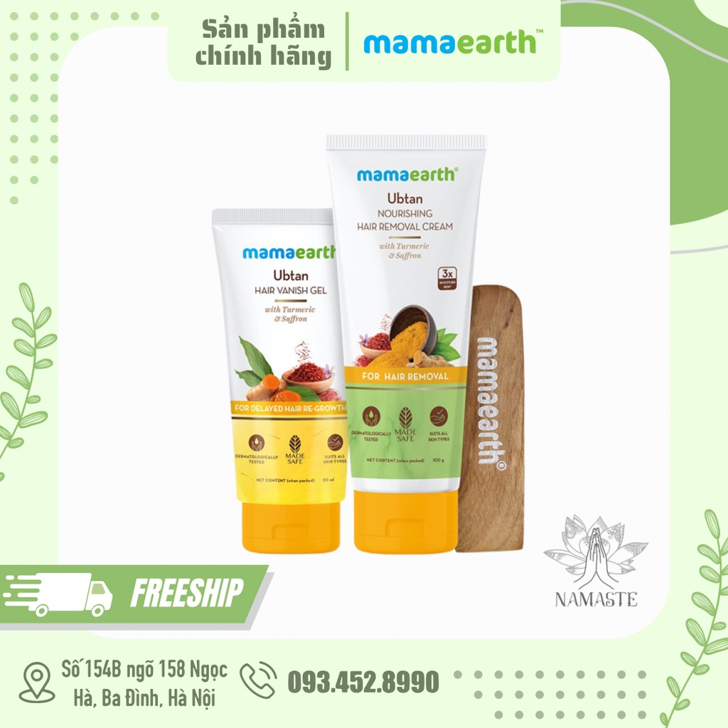 Bộ tẩy lông sáng da và dưỡng giảm mọc lông từ Ubtan Mamaearth 150gram