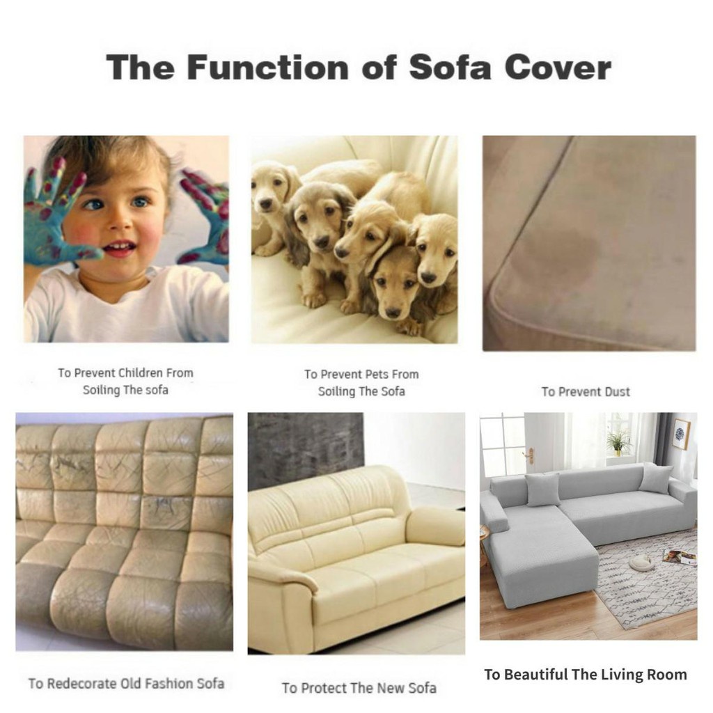 Vỏ bọc ghế sofa chữ L với 1/2/3/4 chỗ ngồi dày dặn co giãn tốt để trang trí nhà cửa
