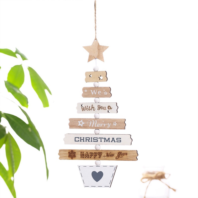 Phụ Kiện Treo Trang Trí Cây Thông Noel Bằng Gỗ Nhiều Màu Sắc
