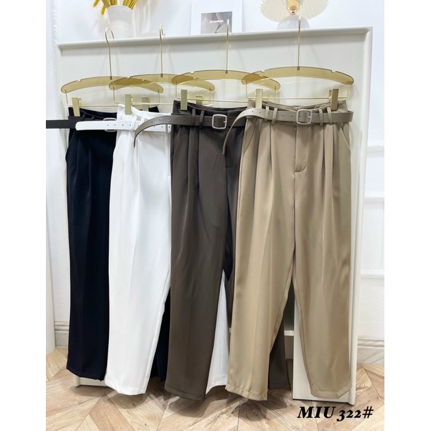 Quần baggy vải kèm đai vuông mã 322