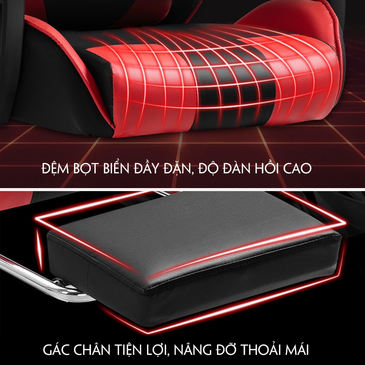 Ghế Game Thủ Omega M072, Ghế Ngồi Máy Tính Chơi Game Có Ngả Lưng Và Massage
