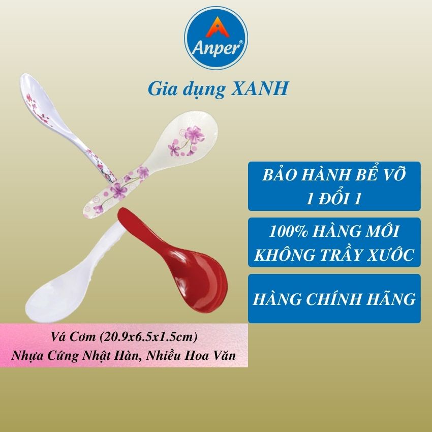 Muỗng nhựa melamine ANPER ăn canh 14 và 21 cm  nhật hàn dùng cho gia đình và nhà hàng sang trọng