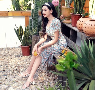 Váy hoa xanh cúc ngọc