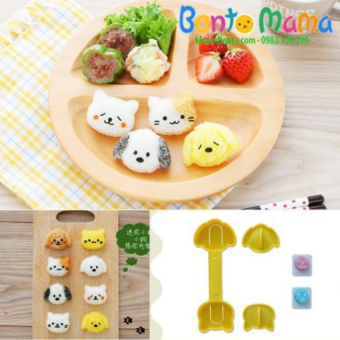 Bộ khuôn Nhật Bản ép cơm bento Mèo con cún con mini chính hãng Arnest - Cao cấp