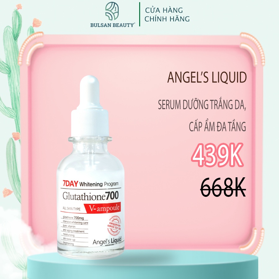 Serum dưỡng trắng Angel's Liquid 7 Day Whitening Program Glutathione 700 V-Ample 30ml Bulsan Beauty