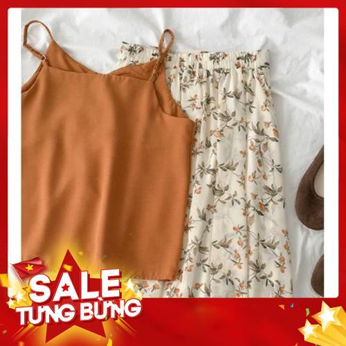 CHÂN VÁY VOAN HOA DÁNG XOÈ CẶP CHUN ULZZANG CỰC XINH - Hàng nhập khẩu