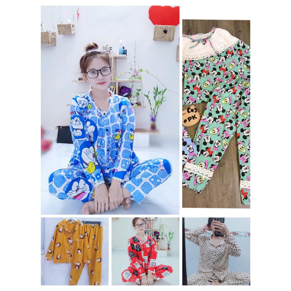 PIZAMA MẶC NHÀ CỰC XINH- HÌNH SHOP TỰ CHỤP ( được chọn mẫu)