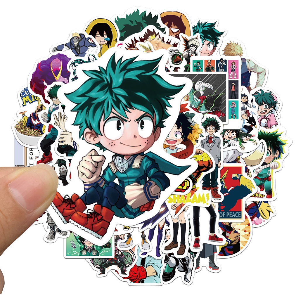 Bộ 10/50 Sticker Hoạt Hình My Hero Academia Dán Trang Trí