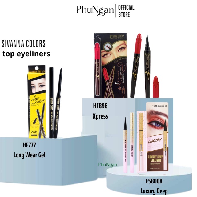 Kẻ mắt Sivanna Colors Xpress Rose Cat/Long Wear Gel/Luxury Deep Eyeliner Thái Lan (3 loại được yêu thích nhất)