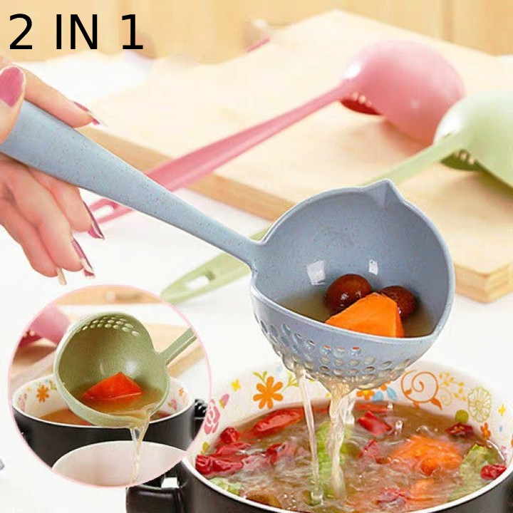 SG - Muỗng Múc Canh Lúa Mì Lẩu, Có Lỗ 2 IN 1 Dễ Thương