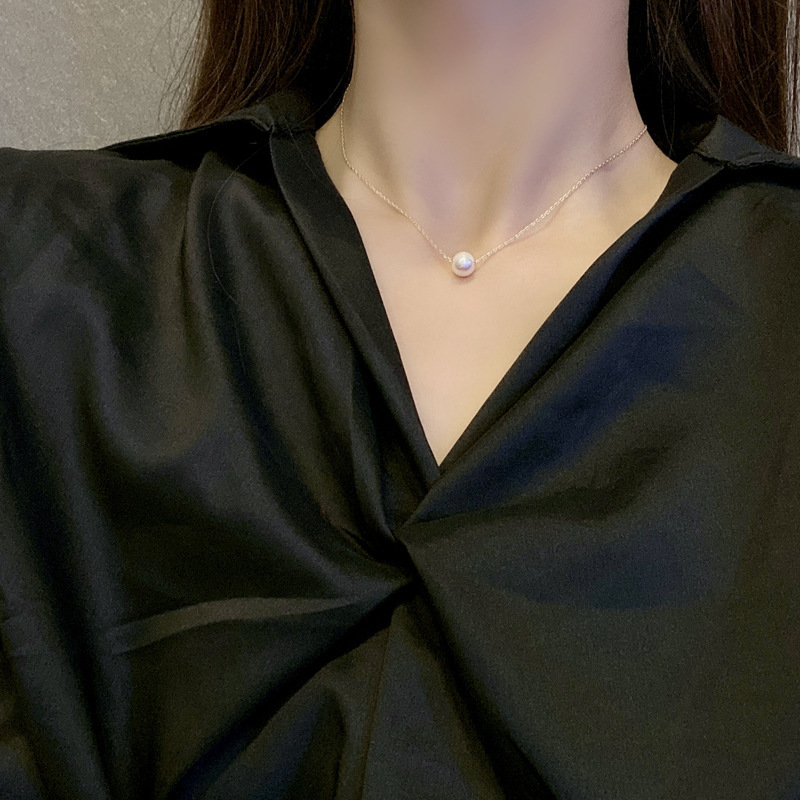 Vòng Cổ Đính Ngọc Trai Đơn Giản Phong Cách Hàn Quốc