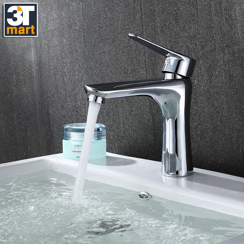 Vòi lavabo nóng lạnh sáng bóng sáng trọng C'mon HF-01