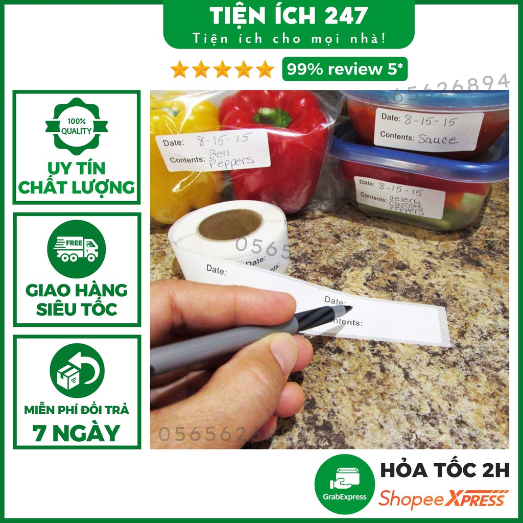 Giấy nhớ ghi chú dán lọ gia vị, hộp đựng đồ ăn, túi đựng thực phẩm trong tủ lạnh tienich247