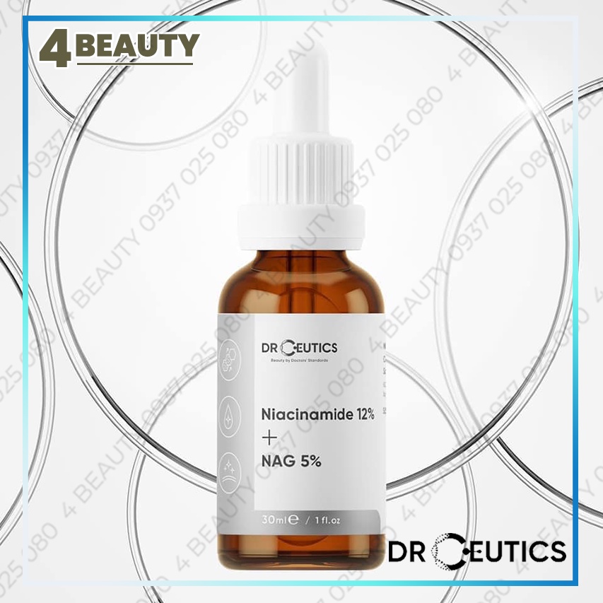 Serum Niacinamide 12% + NAG 5% - Serum B3 DrCeutics Giảm Thâm Sáng Da Kiềm Dầu - 30ml