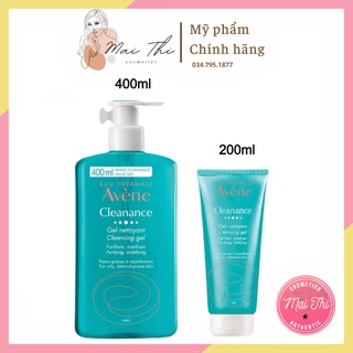 Sữa rửa mặt dạng gel kiểm soát dầu, ngăn ngừa mụn avène cleanance gel nettoyant cleansing gel 200ml, 400ml