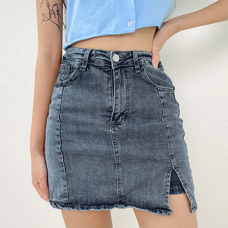 Chân Váy Jean Xẻ Đùi Chữ A Cá Tính Năng Động Chân Váy Jean Ngắn HH009 | BigBuy360 - bigbuy360.vn