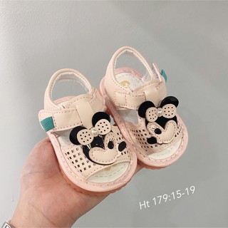 Sandal tập đi bé trai bé gái chống trơn có kèn kêu chip chip - Giày cho bé đế mềm siêu nhẹ chuột mickey dễ thương