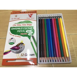 Bút chì 12 màu xoá được