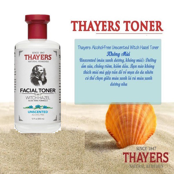 Nước Hoa Hồng Không Chứa Cồn Thayers Alcohol Free Witch Hazel Toner Unscented 355ml + Tặng bông tẩy trang Ipek 80 miếng