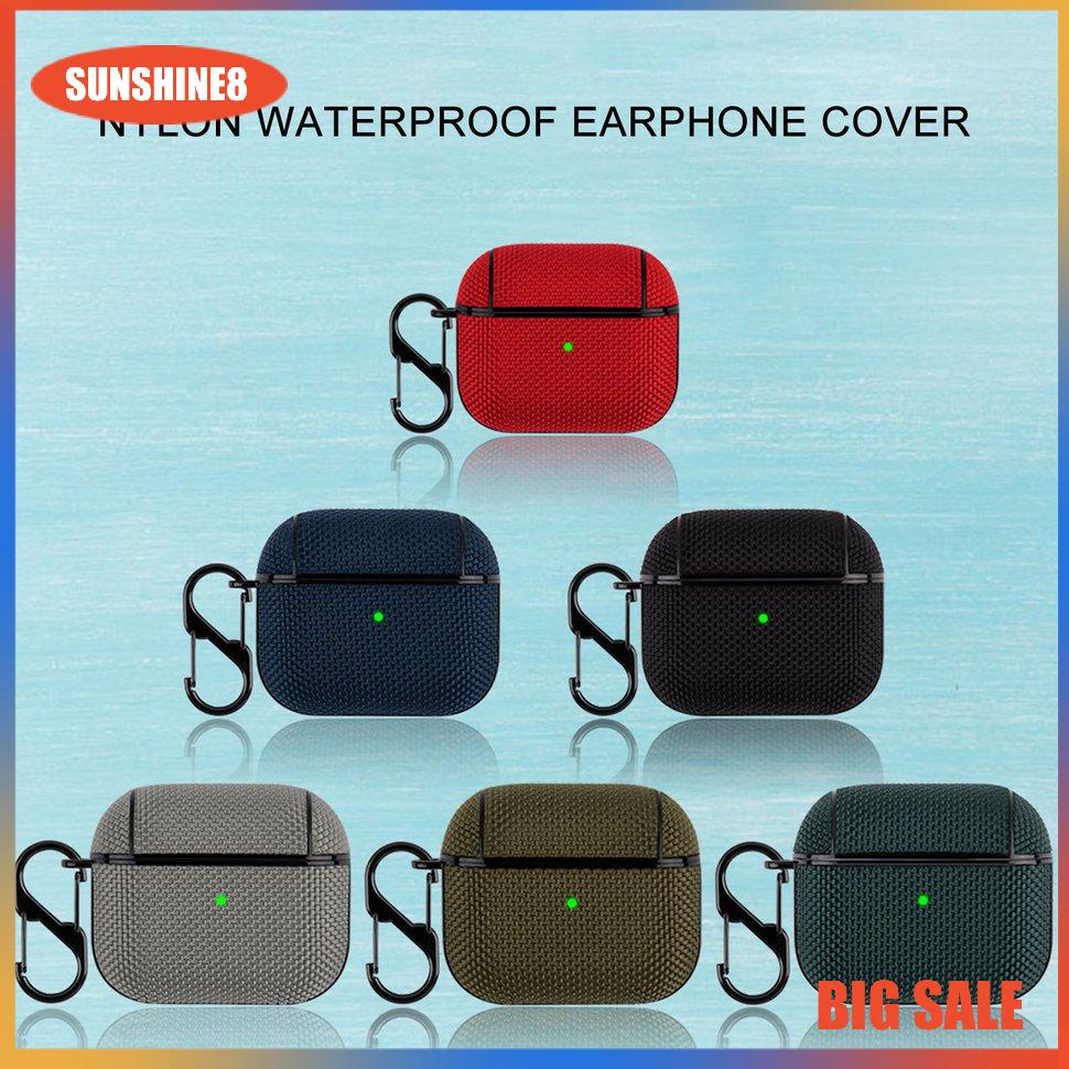 【SUN】Headphone Cover With Carabiner Nylon Cases For Airpods3 Wireless Earphone Case